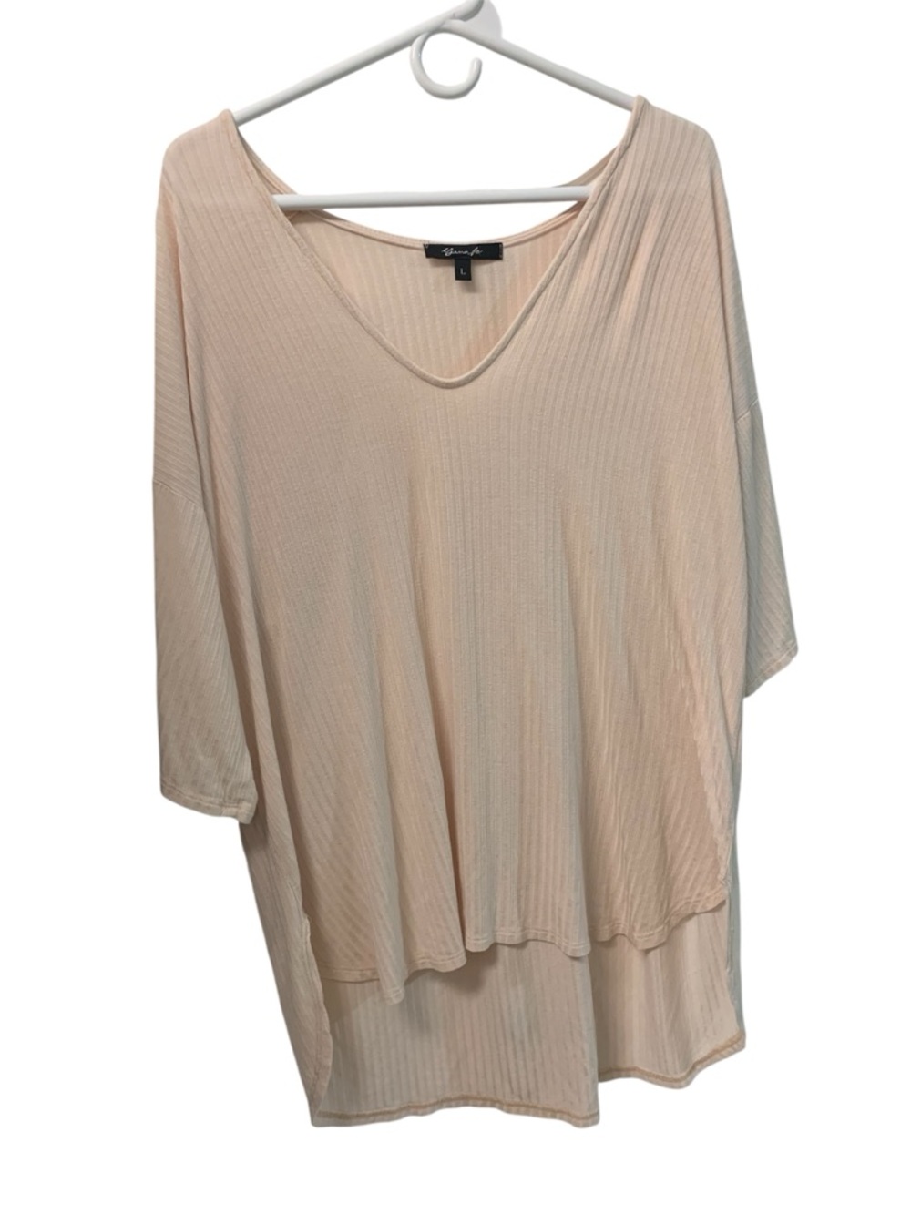 Yana K Light Pink Women’s Scoop-Hem Top L Like-New